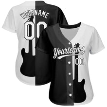 Загрузить изображение в средство просмотра галереи, Custom Black White 3D Pattern Design Music Festival Guitar Rock And Roll Authentic Baseball Jersey