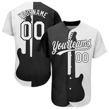 Загрузить изображение в средство просмотра галереи, Custom Black White 3D Pattern Design Music Festival Guitar Rock And Roll Authentic Baseball Jersey