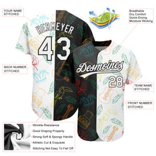 Charger l'image dans la galerie, Custom Black White 3D Pattern Design Music Festival Brazilian Carnival Authentic Baseball Jersey