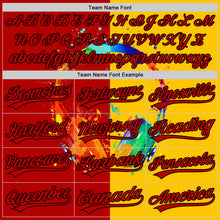 Load image into Gallery viewer, Custom Yellow Red-Black 3D Pattern Design Music Festival Watercolor Headphone With Musical Notes Authentic Baseball Jersey