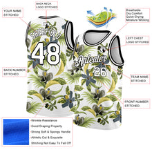 Загрузить изображение в средство просмотра галереи, Custom White Black 3D Pattern Tropical Hawaii Plant And Flower Authentic Basketball Jersey