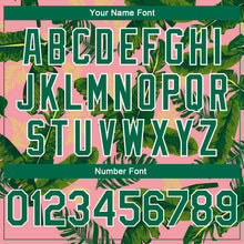 Загрузить изображение в средство просмотра галереи, Custom Medium Pink Kelly Green-White 3D Pattern Tropical Hawaii Leaves Authentic Basketball Jersey