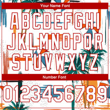 Загрузить изображение в средство просмотра галереи, Custom White Red 3D Pattern Tropical Beach Hawaii Palm Trees Authentic Basketball Jersey