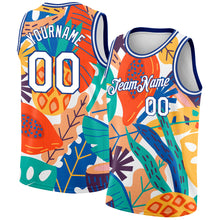 Загрузить изображение в средство просмотра галереи, Custom White Royal 3D Pattern Abstract Tropical Hawaii Plant Authentic Basketball Jersey