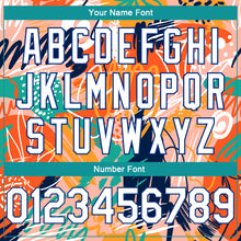Загрузить изображение в средство просмотра галереи, Custom Orange White-Teal 3D Pattern Abstract Hawaii Plant Graffiti Grunge Art Authentic Basketball Jersey