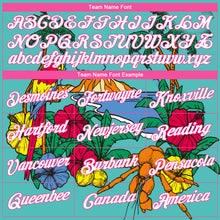 Загрузить изображение в средство просмотра галереи, Custom Aqua Pink Light Blue-Black 3D Pattern Tropical Beach Hawaii Palm Trees Authentic Basketball Jersey