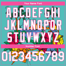 Загрузить изображение в средство просмотра галереи, Custom Aqua Pink Light Blue-Black 3D Pattern Tropical Beach Hawaii Palm Trees Authentic Basketball Jersey