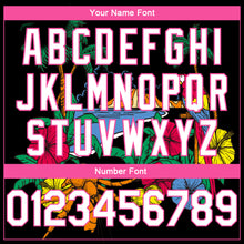 Загрузить изображение в средство просмотра галереи, Custom Black White Pink-Light Blue 3D Pattern Tropical Beach Hawaii Palm Trees Authentic Basketball Jersey
