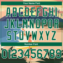 Загрузить изображение в средство просмотра галереи, Custom Sand Kelly Green-White 3D Pattern Tropical Beach Hawaii Palm Trees Authentic Basketball Jersey