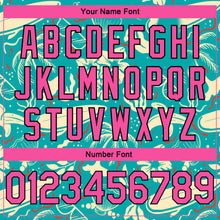 Загрузить изображение в средство просмотра галереи, Custom Aqua Pink-Black 3D Pattern Tropical Hawaii Trees Authentic Basketball Jersey
