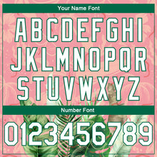 Загрузить изображение в средство просмотра галереи, Custom Medium Pink White-Kelly Green 3D Pattern Tropical Hawaii Leaves Authentic Basketball Jersey