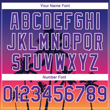 Загрузить изображение в средство просмотра галереи, Custom Purple White 3D Pattern Tropical Hawaii Trees Authentic Basketball Jersey