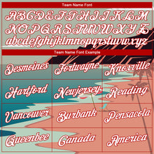 Загрузить изображение в средство просмотра галереи, Custom Teal Red-White 3D Pattern Tropical Beach Hawaii Palm Trees Authentic Basketball Jersey