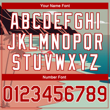 Загрузить изображение в средство просмотра галереи, Custom Teal Red-White 3D Pattern Tropical Beach Hawaii Palm Trees Authentic Basketball Jersey