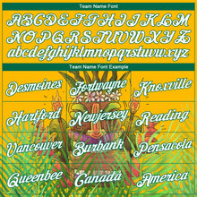 Загрузить изображение в средство просмотра галереи, Custom Gold Kelly Green-White 3D Pattern Cartoon Tropical Hawaii Rainforest Authentic Basketball Jersey