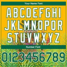 Загрузить изображение в средство просмотра галереи, Custom Gold Kelly Green-White 3D Pattern Cartoon Tropical Hawaii Rainforest Authentic Basketball Jersey