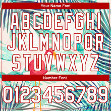 Загрузить изображение в средство просмотра галереи, Custom White Red 3D Pattern Tropical Hawaii Leaves And Flamingo Authentic Basketball Jersey