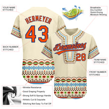 Charger l'image dans la galerie, Custom Cream Orange-Royal 3D Pattern Design Traditional African Ethnic Style Authentic Baseball Jersey
