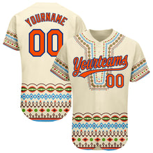 Charger l'image dans la galerie, Custom Cream Orange-Royal 3D Pattern Design Traditional African Ethnic Style Authentic Baseball Jersey