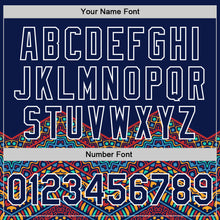 Charger l'image dans la galerie, Custom Navy White 3D Pattern Design Vintage Floral African Ethnic Style Authentic Baseball Jersey
