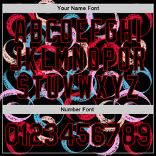 Load image into Gallery viewer, Custom Black Red 3D Pattern Design Abstract Grunge Art Authentic Baseball Jersey