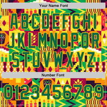 Загрузить изображение в средство просмотра галереи, Custom Yellow Kelly Green 3D Pattern Design African Happy Kwanzaa Authentic Baseball Jersey