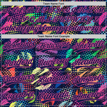 Charger l'image dans la galerie, Custom Navy Pink 3D Pattern Design Abstract Halftone Circles Zigzag Style Authentic Baseball Jersey