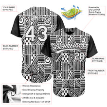 Load image into Gallery viewer, Custom Black White 3D Pattern Design Geometric Monochrome Mosaic Style Authentic Baseball Jersey