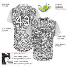 Load image into Gallery viewer, Custom White Black 3D Pattern Design Abstract Doodle Line Art Authentic Baseball Jersey