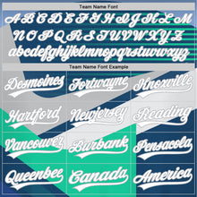 Charger l'image dans la galerie, Custom Navy White Gray-Aqua 3D Pattern Design Abstract Sport Authentic Baseball Jersey