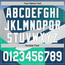 Charger l'image dans la galerie, Custom Navy White Gray-Aqua 3D Pattern Design Abstract Sport Authentic Baseball Jersey