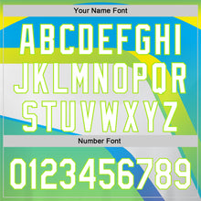 Laden Sie das Bild in den Galerie-Viewer, Custom Neon Green White-Sky Blue 3D Pattern Design Abstract Sport Authentic Baseball Jersey