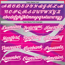 Загрузить изображение в средство просмотра галереи, Custom Purple White-Hot Pink 3D Pattern Design Abstract Sport Authentic Baseball Jersey