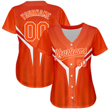 Load image into Gallery viewer, Custom Orange White 3D Pattern Design Abstract Sport Authentic Baseball Jersey