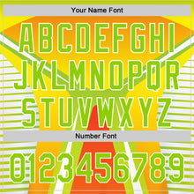 Load image into Gallery viewer, Custom Orange Neon Green-White 3D Pattern Design Abstract Sport Authentic Baseball Jersey