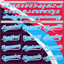 Load image into Gallery viewer, Custom Neon Pink Sky Blue Purple-White 3D Pattern Design Abstract Sport Authentic Baseball Jersey