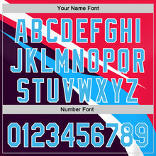 Load image into Gallery viewer, Custom Neon Pink Sky Blue Purple-White 3D Pattern Design Abstract Sport Authentic Baseball Jersey