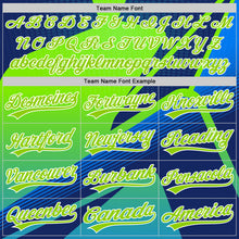 Load image into Gallery viewer, Custom Royal Neon Green-White 3D Pattern Design Abstract Sport Authentic Baseball Jersey