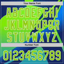 Load image into Gallery viewer, Custom Royal Neon Green-White 3D Pattern Design Abstract Sport Authentic Baseball Jersey