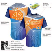 Load image into Gallery viewer, Custom Light Blue Bay Orange-White 3D Pattern Design Abstract Sport Authentic Baseball Jersey
