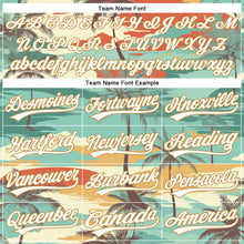 Charger l'image dans la galerie, Custom Aqua White-Old Gold 3D Pattern Design Cartoon Hawaii Palm Trees Authentic Baseball Jersey