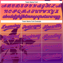 Загрузить изображение в средство просмотра галереи, Custom Hot Pink Purple 3D Pattern Design Hawaii Palm Trees Authentic Baseball Jersey