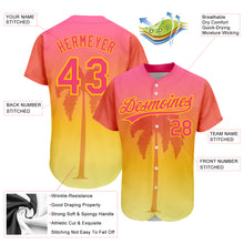 Charger l'image dans la galerie, Custom Neon Pink Yellow 3D Pattern Design Hawaii Palm Trees Authentic Baseball Jersey