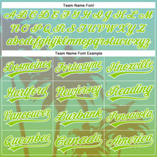 Charger l'image dans la galerie, Custom Aqua Neon Green-White 3D Pattern Design Hawaii Palm Trees Authentic Baseball Jersey