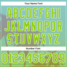 Charger l'image dans la galerie, Custom Aqua Neon Green-White 3D Pattern Design Hawaii Palm Trees Authentic Baseball Jersey