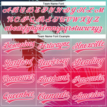 Charger l'image dans la galerie, Custom Aqua Neon Pink-White 3D Pattern Design Hawaii Palm Leaves Authentic Baseball Jersey