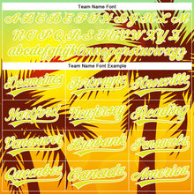 Загрузить изображение в средство просмотра галереи, Custom Gold Neon Yellow-White 3D Pattern Design Hawaii Palm Trees Authentic Baseball Jersey