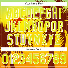 Загрузить изображение в средство просмотра галереи, Custom Gold Neon Yellow-White 3D Pattern Design Hawaii Palm Trees Authentic Baseball Jersey