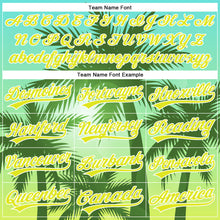 Загрузить изображение в средство просмотра галереи, Custom Light Blue Neon Yellow-White 3D Pattern Design Hawaii Palm Trees Authentic Baseball Jersey