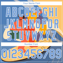 Загрузить изображение в средство просмотра галереи, Custom Gold Light Blue-White 3D Pattern Summer Beach Surfing Authentic Basketball Jersey